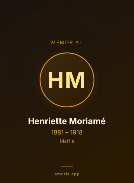 Memorial portrait of Henriette Moriamé