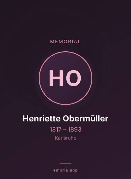 Memorial portrait of Henriette Obermüller
