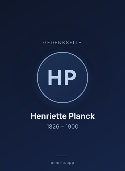 Gedenkportrait von Henriette Planck