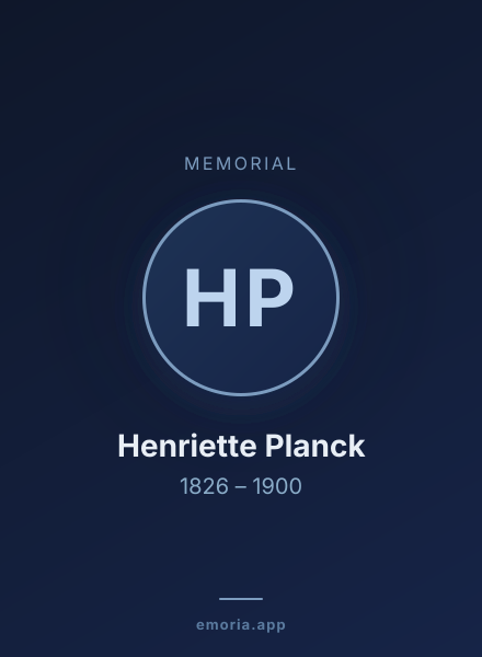Memorial portrait of Henriette Planck
