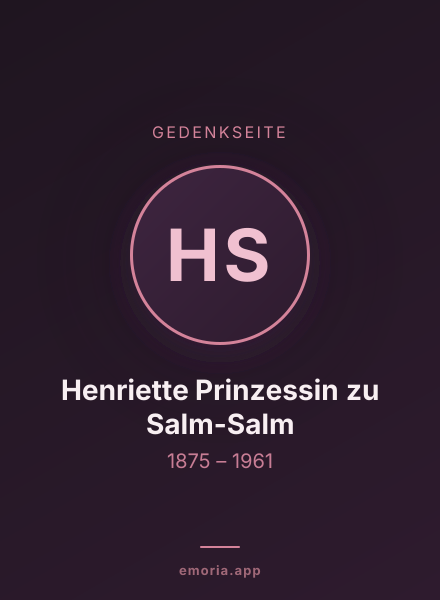 Gedenkportrait von Henriette Prinzessin zu Salm-Salm