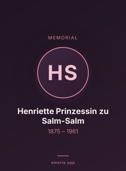Memorial portrait of Henriette Prinzessin zu Salm-Salm