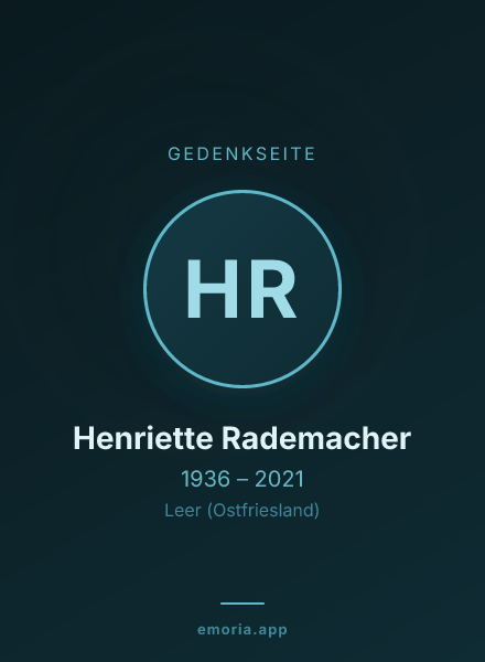 Gedenkportrait von Henriette Rademacher