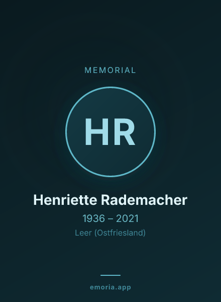 Memorial portrait of Henriette Rademacher