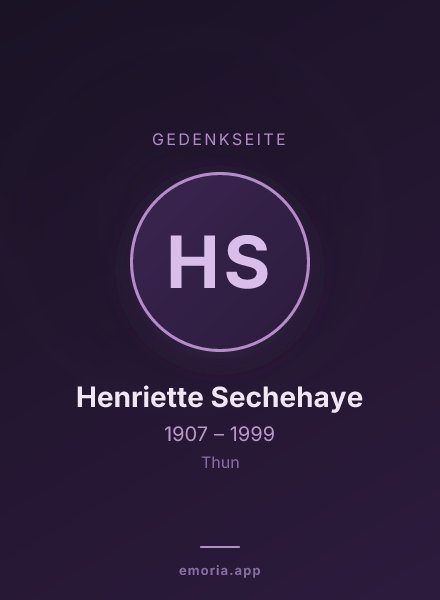 Gedenkportrait von Henriette Sechehaye