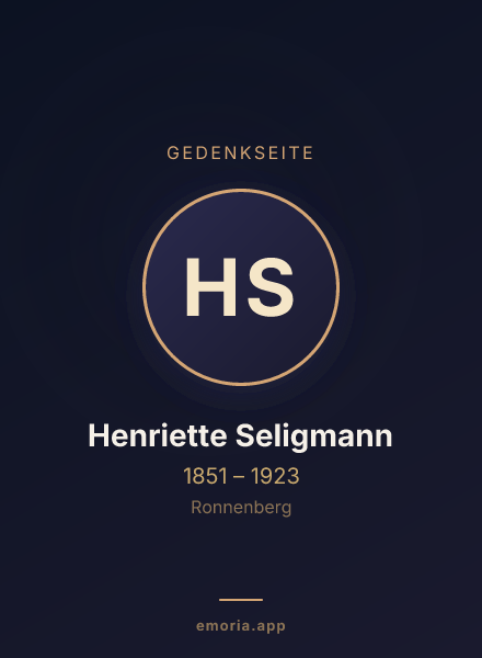 Gedenkportrait von Henriette Seligmann