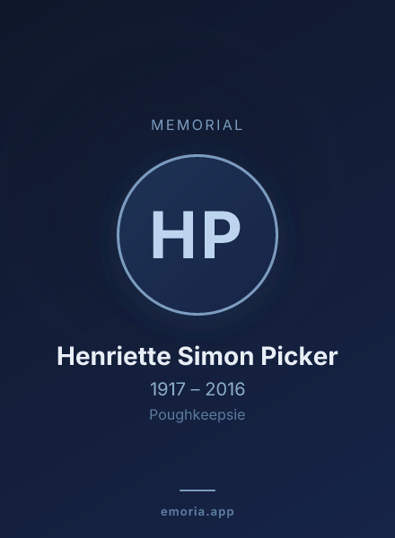 Memorial portrait of Henriette Simon Picker