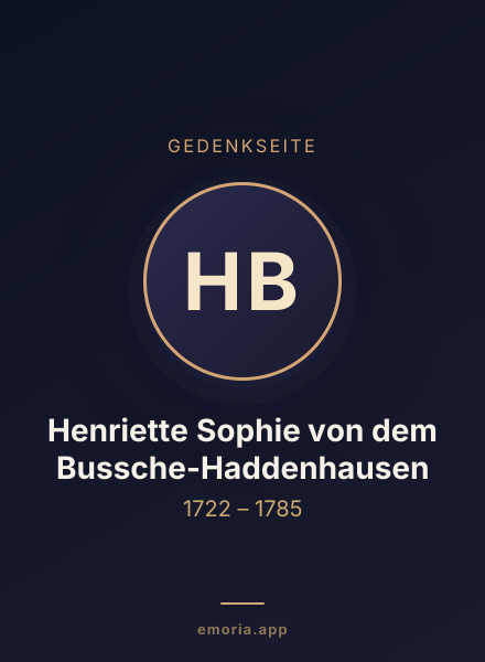 Gedenkportrait von Henriette Sophie von dem Bussche-Haddenhausen