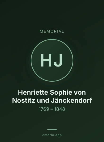 Memorial portrait of Henriette Sophie von Nostitz und Jänckendorf