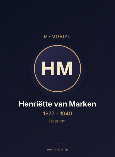 Memorial portrait of Henriëtte van Marken