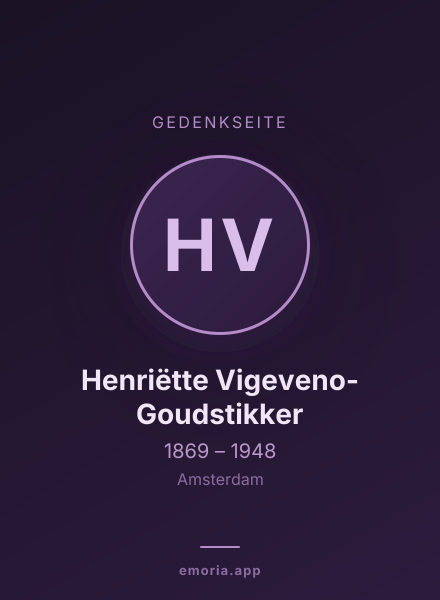 Gedenkportrait von Henriëtte Vigeveno-Goudstikker