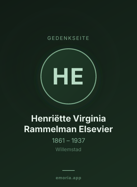 Gedenkportrait von Henriëtte Virginia Rammelman Elsevier