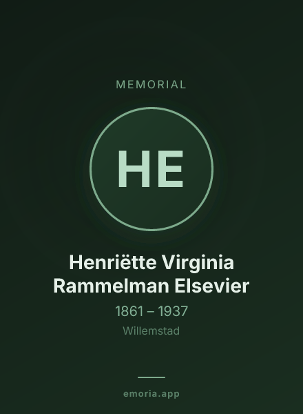 Memorial portrait of Henriëtte Virginia Rammelman Elsevier