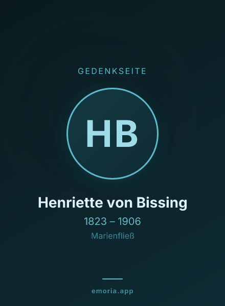 Gedenkportrait von Henriette von Bissing