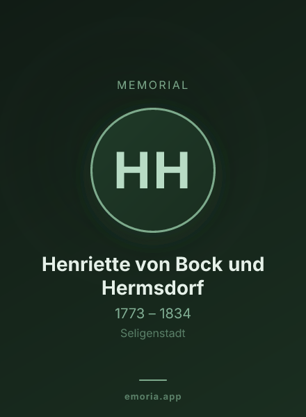 Memorial portrait of Henriette von Bock und Hermsdorf