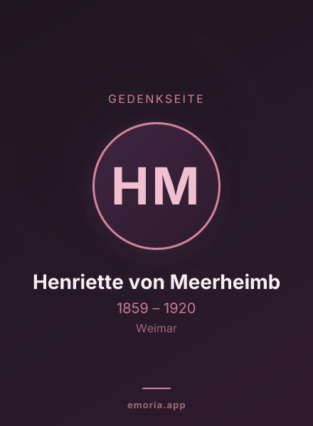 Gedenkportrait von Henriette von Meerheimb