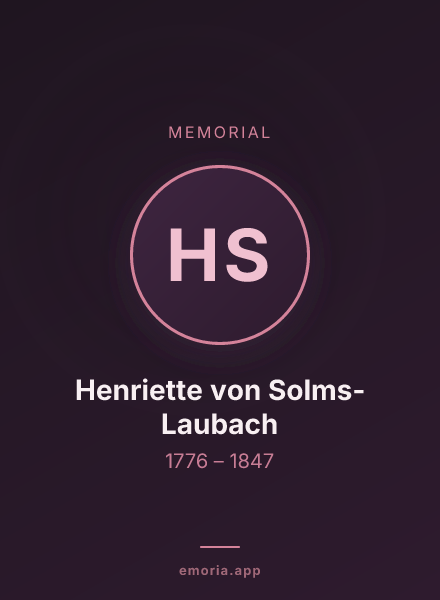 Memorial portrait of Henriette von Solms-Laubach