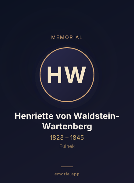 Memorial portrait of Henriette von Waldstein-Wartenberg