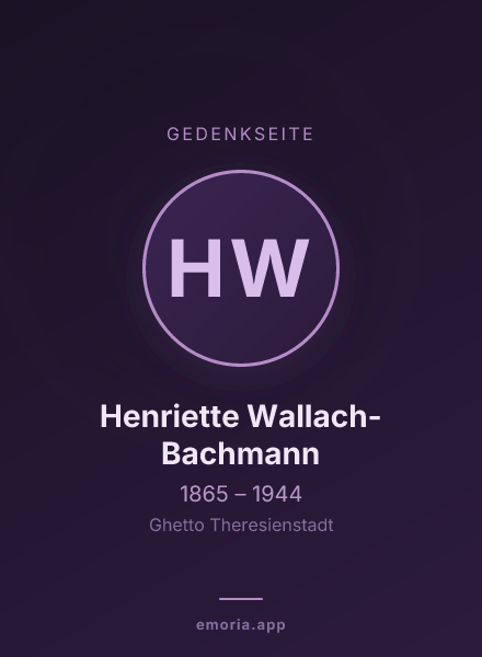 Gedenkportrait von Henriette Wallach-Bachmann