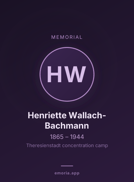 Memorial portrait of Henriette Wallach-Bachmann