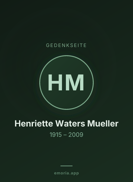Gedenkportrait von Henriette Waters Mueller