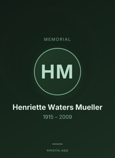 Memorial portrait of Henriette Waters Mueller