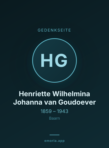 Gedenkportrait von Henriette Wilhelmina Johanna van Goudoever