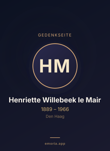 Gedenkportrait von Henriette Willebeek le Mair