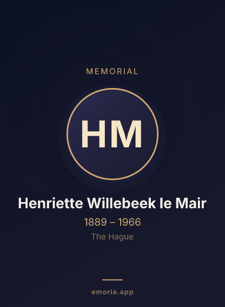 Memorial portrait of Henriette Willebeek le Mair