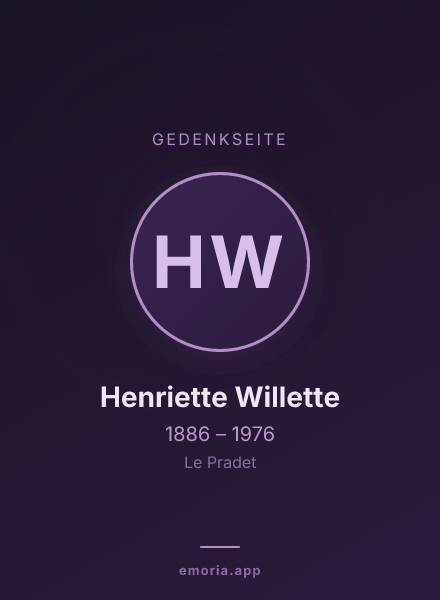 Gedenkportrait von Henriette Willette