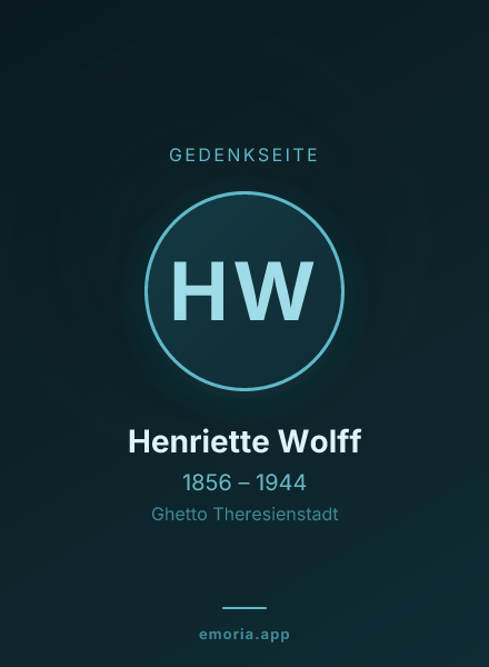 Gedenkportrait von Henriette Wolff