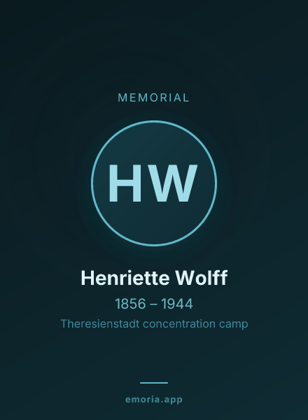 Memorial portrait of Henriette Wolff