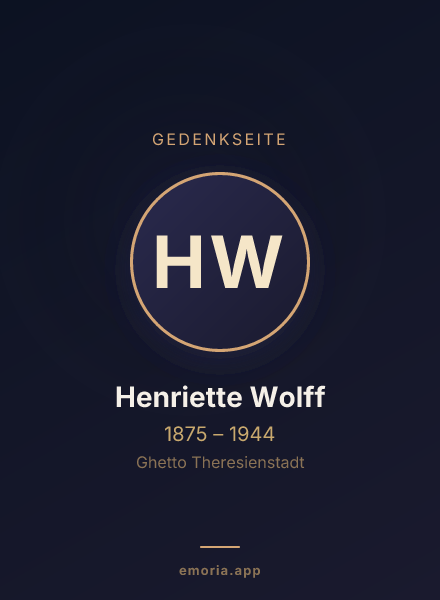 Gedenkportrait von Henriette Wolff