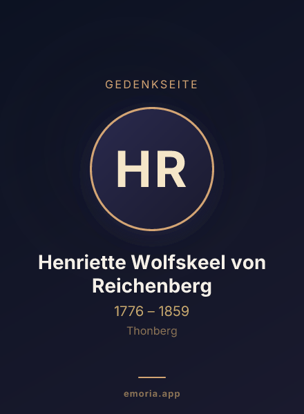 Gedenkportrait von Henriette Wolfskeel von Reichenberg