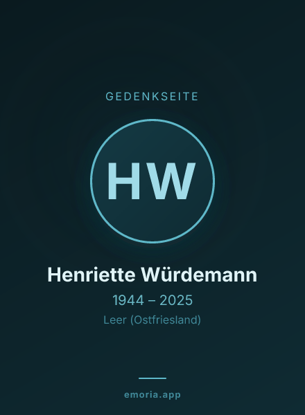 Gedenkportrait von Henriette Würdemann