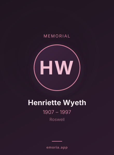 Memorial portrait of Henriette Wyeth