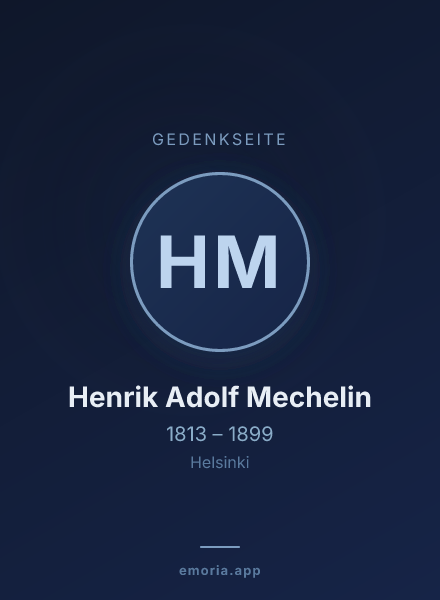 Gedenkportrait von Henrik Adolf Mechelin