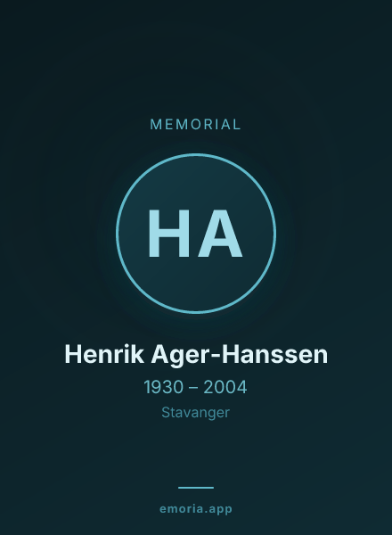 Memorial portrait of Henrik Ager-Hanssen