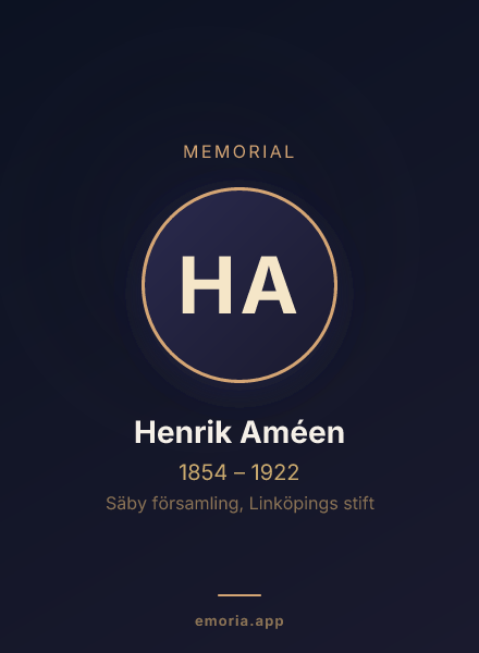 Memorial portrait of Henrik Améen