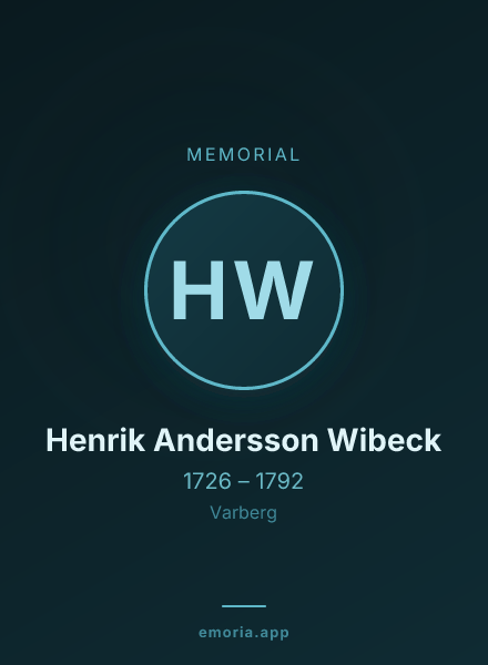 Memorial portrait of Henrik Andersson Wibeck