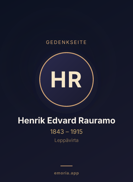 Gedenkportrait von Henrik Edvard Rauramo