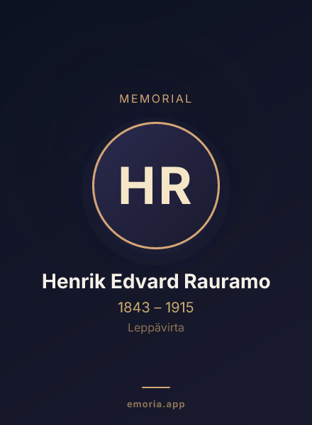 Memorial portrait of Henrik Edvard Rauramo