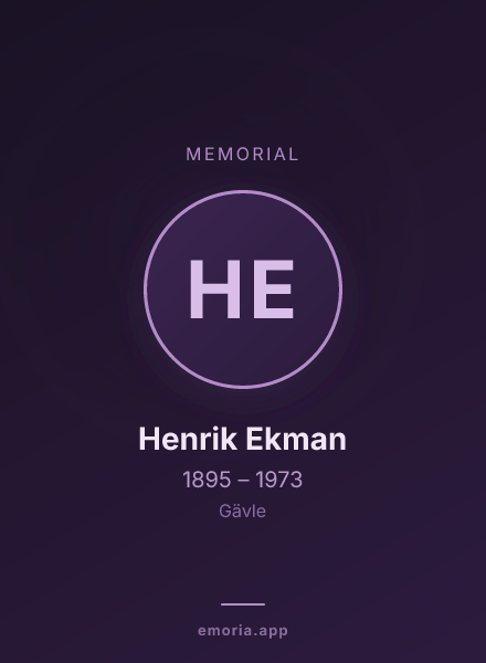 Memorial portrait of Henrik Ekman