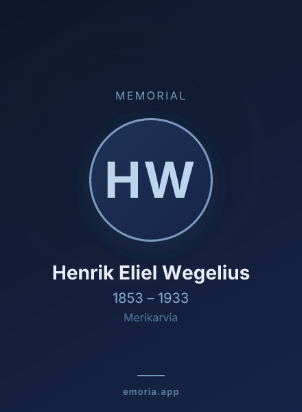 Memorial portrait of Henrik Eliel Wegelius