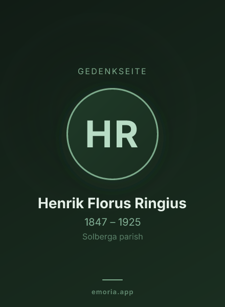 Gedenkportrait von Henrik Florus Ringius