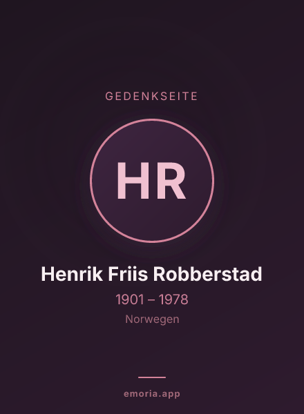 Gedenkportrait von Henrik Friis Robberstad