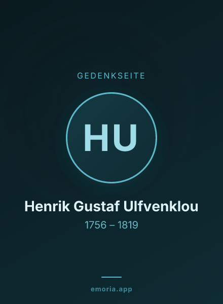 Gedenkportrait von Henrik Gustaf Ulfvenklou