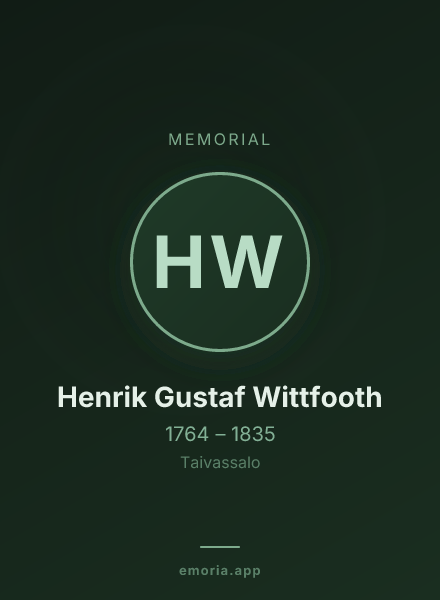 Memorial portrait of Henrik Gustaf Wittfooth