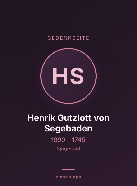 Gedenkportrait von Henrik Gutzlott von Segebaden
