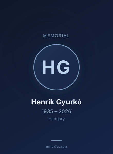 Memorial portrait of Henrik Gyurkó